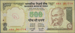 India / Indien: 500 Rupees ND P. 93 Error Note With Inverted Watermark In Paper, Light Handling In P - Indien