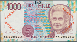 Italy / Italien: Banca D'Italia 1000 Lire 1990 SPECIMEN, P.114s With Red Overprint "Campione" On Fro - Autres & Non Classés