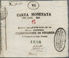 Italy / Italien: Commissione Di Finanza, Palmanova 6 Lire 1848, P.S249, Fantastic Condition For The - Other & Unclassified