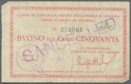 Italy / Italien: Very Interesting Lot With 4 Banknotes, Comprising For The Campo Di Concentramento P - Other & Unclassified