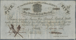 Jersey: The States Of The Island Of Jersey 5 Pounds 1840, P.A1a Issued Note With Serial Number 1389 - Andere & Zonder Classificatie