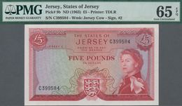 Jersey: The States Of Jersey 5 Pounds ND(1963), P.9b, Excellent Condition And High Grade PMG 65 Gem - Sonstige & Ohne Zuordnung