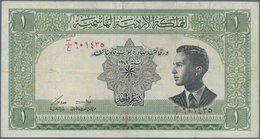 Jordan / Jordanien: The Hashemite Kingdom Of Jordan 1 Dinar L.1949, P.6a, Still Nice With A Few Fold - Jordanien