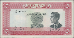 Jordan / Jordanien: 5 Dinars L.1949 (1952), P.7, Still Crisp Paper And Bright Colors With A Few Fold - Jordanië