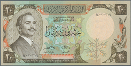 Jordan / Jordanien: Pair With 5 Dinars ND(1960's) P.15b (UNC) And 20 Dinars ND(1988) P.21c (UNC). (2 - Jordan