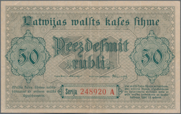 Latvia / Lettland: Latwijas Walsts Kaşes 50 Rubli 1919, P.6, Great Condition With Strong Paper And B - Lettland
