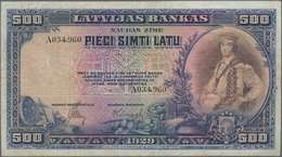 Latvia / Lettland: Latvijas Bank 500 Latu 1929, P.19a, Always A Very Popular Note In Still Nice Cond - Lettland