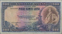 Latvia / Lettland: Latvijas Bank 500 Latu 1929, P.19a, Always A Very Popular Note In Still Nice Cond - Lettonia