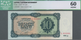 Latvia / Lettland: Latvian Government 10 Latu 1934, Serial Letter "L" With Signatures: Annuss & Skuj - Lettland