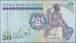 Lesotho: Central Bank Of Lesotho Set With 3 Banknotes 20 Maloti 1990 P.12 (UNC), 50 Maloti 1989 P.13 - Lesoto