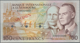 Luxembourg: Banque Internationale à Luxembourg 100 Francs 1981 SPECIMEN, P.14As With Punch Hole Canc - Lussemburgo