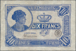 Luxembourg: Grand Duché De Luxembourg – Bon De Caisse 10 Francs ND(1923), P.34, Very Professional Re - Luxemburg