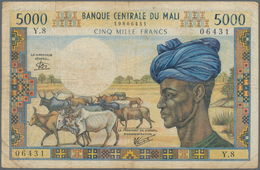 Mali: Banque Centrale Du Mali 5000 Francs ND(1972-84), P.14e, Toned Paper With Small Border Tears An - Mali