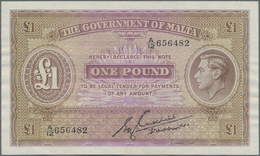 Malta: The Government Of Malta Pair With 10 Shillings ND(1940) P.19 (XF) And 1 Pound ND(1940) With S - Malta