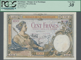 Martinique: Banque De La Martinique 100 Francs ND(1932-45), P.13, Very Popular Banknote In Still Gre - Altri & Non Classificati