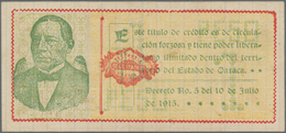 Mexico: Tesorería General Del Estado De Oaxaca Pair With 5 Pesos 1915, 1916, P.S593e, S954 In F/VF C - Mexiko