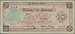 Mexico: Tesorería General Del Estado De Oaxaca 10 Pesos 1915, P.S957a In About XF Condition. - Mexiko