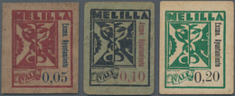 Morocco / Marokko: Melilla - Excmo. Ayuntamiento. 5, 10 & 20 Centimos Cardstock Fractionals, ND, P.N - Marokko