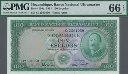Mozambique: Banco Nacional Ultramarino Pair Of The 100 Escudos 1961, One With Watermark P.109a And O - Moçambique