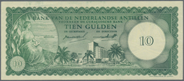 Netherlands Antilles / Niederländische Antillen: 10 Gulden 1962, P.2a, Tiny Dint At Lower Right And - Nederlandse Antillen (...-1986)