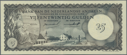 Netherlands Antilles / Niederländische Antillen: 25 Gulden 1962, P.3, Soft Vertical Fold At Center, - Antille Olandesi (...-1986)