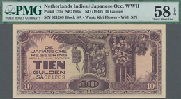 Netherlands Indies / Niederländisch Indien: De Japansche Regeering 10 Gulden ND(1942), P.125a With B - Nederlands-Indië