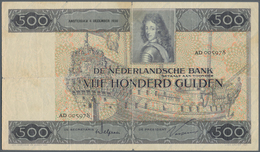 Netherlands / Niederlande: 500 Gulden 1930, P.52, Very Popular Note In Still Nice Condition With Sma - Altri & Non Classificati