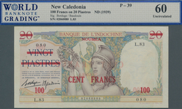 New Caledonia / Neu Kaledonien: Banque De L'Indo-Chine – NOUMEA 100 Francs Overprint On 20 Piastres - Nouméa (Neukaledonien 1873-1985)