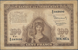 New Caledonia / Neu Kaledonien: Banque De L'Indochine 100 Francs ND(1942), P.44, Lightly Toned Paper - Nouméa (Neukaledonien 1873-1985)