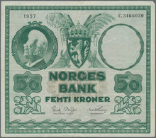 Norway / Norwegen: Norges Bank Set With 4 Banknotes 50 Kroner 1957, 1961 And 1963 P.32 (F/F+) And 10 - Noorwegen