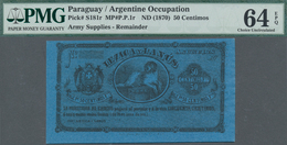 Paraguay: Argentine Occupation – Lezica Y Lanus 50 Centimos ND(1870) Remainder, Issued By Foreign Tr - Paraguay