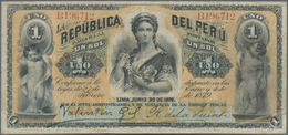 Peru: Pair With 1 Sol Republica Del Peru 1879 P.1 (VF) And 500 Soles De Oro 1952 Banco Central De Re - Perù
