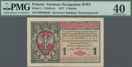 Poland / Polen: State Loan Bank, German Occupation WW I, 1 Marka 1917, Title On Front Reads "Zarząd - Polen