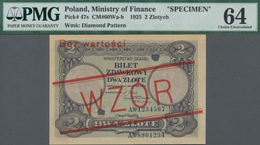 Poland / Polen: Ministry Of Finance 2 Zlote 1925 SPECIMEN, P.47s With Red Overprint "WZOR" And "Bez - Pologne