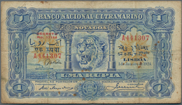 Portuguese India / Portugiesisch Indien: Banco Nacional Ultramarino – Nova Goa 1 Rupia 1924 With Ove - India