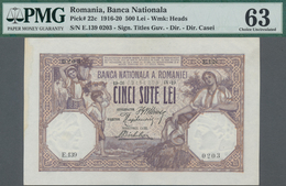 Romania / Rumänien: Banca Naţională A României 500 Lei 1919 With Signature Titles: Guvernator, Direc - Romania