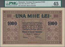 Romania / Rumänien: Banca Generală Română 1000 Lei ND(1917), P.M8 With Red Stamp On Back, Great Cond - Roemenië