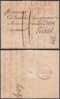 BELGIQUE LETTRE DATE DE MALINE 24/01/1819 GRIFFE L.P.B.2.R. MECHELEN VERS PARIS  (BE) DC-5397 - 1815-1830 (Hollandse Tijd)