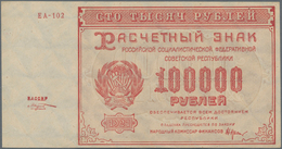 Russia / Russland: Set With 10 Banknotes 100.000 Rubles 1921 State Treasury, P.117 In About VF To VF - Russia