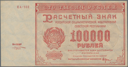 Russia / Russland: Set With 10 Banknotes 100.000 Rubles 1921 State Treasury, P.117 In About VF To VF - Russland