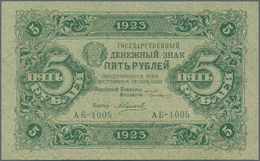 Russia / Russland: Pair Of The State Currency Notes With 5 Rubles 1923 First "New Ruble" Issue P.157 - Russie