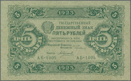 Russia / Russland: Pair Of The State Currency Notes With 5 Rubles 1923 First "New Ruble" Issue P.157 - Rusland