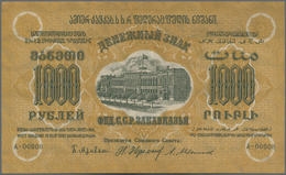 Russia / Russland: Transcaucasia Pair With 1000 Rubles Serial Number A-00008 (UNC) And 100.000 Ruble - Russie