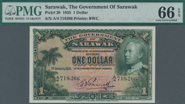 Sarawak: The Government Of Sarawak 1 Dollar 1935, P.20, Very Popular Note And Highly Rare In This Ex - Malaysia