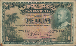 Sarawak: The Government Of Sarawak 1 Dollar 1935, P.20, Very Popular Note And An Affordable Tough No - Maleisië