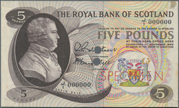 Scotland / Schottland:  The Royal Bank Of Scotland 5 Pounds 1966 Color Trial SPECIMEN, P.328cts, Zer - Other & Unclassified