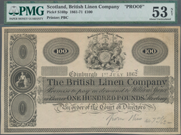Scotland / Schottland: The British Linen Bank 100 Pounds 1862 Front Proof, P.S169p, Previously Mount - Other & Unclassified