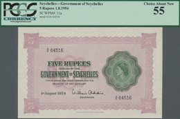 Seychelles / Seychellen: Government Of Seychelles 5 Rupees 1954, P.11a, Excellent Original Shape, Co - Seychelles