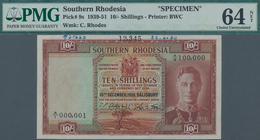 Southern Rhodesia / Süd-Rhodesien: The Southern Rhodesia Currency Board 10 Shillings 1939 SPECIMEN, - Rhodesien