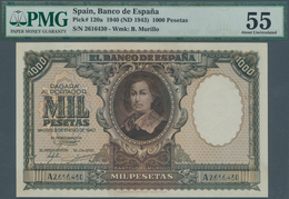 Spain / Spanien: 1000 Pesetas 1940 P. 120a, Condition: PMG Graded 55 AUNC. - Other & Unclassified